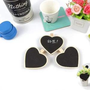 집게형 하트모양 블랙칠판 보드 메모 클립 1P 집게보드