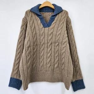 빅사이즈 511 페리배색카라꽈배기티 DEBT609