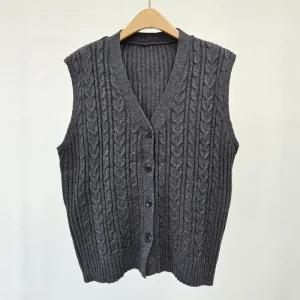 빅사이즈 511 데일리꽈베기니트조끼 DEBS743