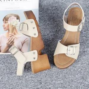 제이시 여자 웨지힐샌들 7cm 편한 통굽여름샌들 S076