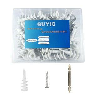 [미국배송] 셀프 드릴링 드라이월 앵커 및 나사 키트 각 50개와 드라이버 비트 1개 75파운드의 무거운 작업으로 선반 캐비닛 거울 예술 작품을 드라이월에 고정할 수 있습니다