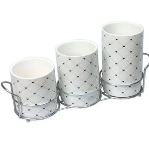 [콩심팥심]숟가락 수저 보관함 식기 정리함 체크 무늬 3칸 수저꽂이