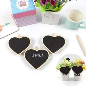 메모 보드 1P 클립 블랙칠판 집게형 하트모양