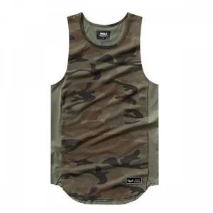 머슬민소매 로고자수 헬스 운동복 티 나시티 울