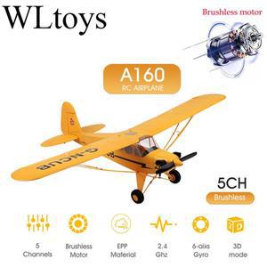 RTF 브러시리스 모터 리모컨 비행기 2.4G 3D 6G Wltoys A160 업그레이드 J3-CUB 준비 완료 핫 세일