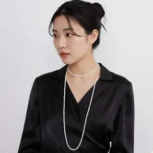 [골드스마일]자연주의 멀티웨이 레이어드 쌀진주 롱 긴 95cm 목걸이