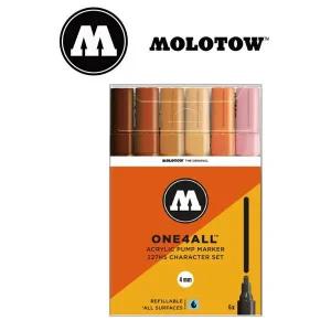 캐릭터 마카세트 6색 원포올 수채색연필 아트 마카 젤 펜