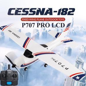 Parkten RC 비행기 P707G PRO LCD 버전 2.4G 3D6G 자이로 3Ch 고정 날개 야외 장난감 드론 RTF CESSNA 182