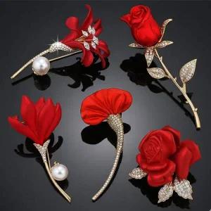 [골드스마일]꽃 5월 카네이션 붉은 스승의날 브로치 어버이날 특선