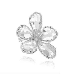[골드스마일]화이트 일곱가지 크리스탈 브로치 봄꽃 미니 색상 심플