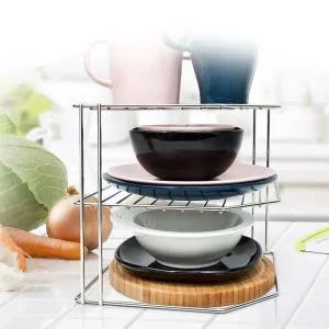 [콩심팥심]주방 3단 코너 선반 씽크대 삼각정리대