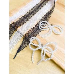 고무줄신발끈 여성 캐주얼 신발 레이스 끈 운동화 29CM 너비 ？？플랫 블랙 화이트