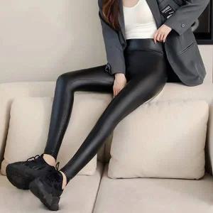 [콩심팥심]인조 가죽 기모 겨울 레깅스 바지 하이웨스트 팬츠 가을