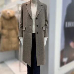 [더틸버리]울 헤링본 싱글 테일러드 롱코트MTRBM0CT05W_DG