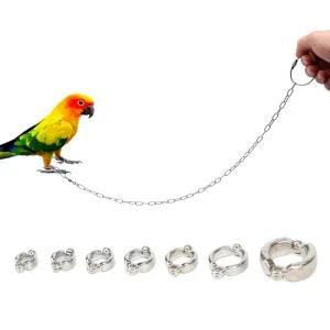 앵무새횟대 앵무새 스틸 풋 링 체인 오프닝 잉꼬 새 스탠드 발찌 다리 반지
