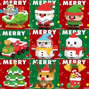 크리스마스 빌딩 블록 시리즈 산타 클로스 순록 퍼즐 조립 벽돌 테이블 장식 크리스마스 선물