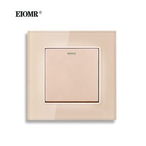 EU/UK 표준 벽 조명 스위치 16A 250V 1 갱 1/2 웨이 소켓 화이트/블랙/골드/그레이/실버 86mm*86mm 로커