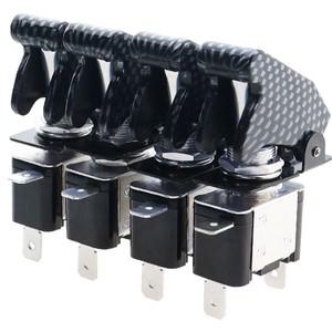 LED 토글 스위치 조명 제어 ON/OFF + 항공기 미사일 스타일 플립 업 커버 XW, 20A, 12V,