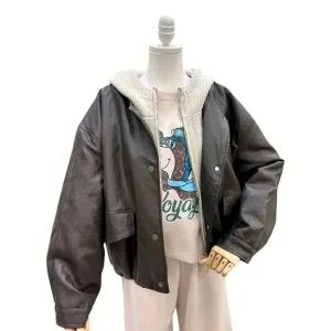 [하프클럽/에잇컨셉]네이키드 레더 후드 점퍼 C25L3FJP001