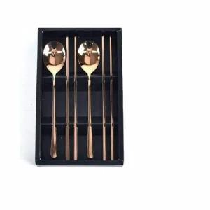 [골드스마일]수저 로즈골드 숟가락과 젓가락 식탁용 조화로운 커트러리