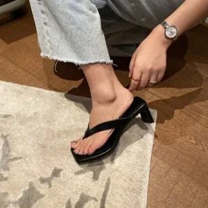 제이시 발편한 여름쪼리샌들 5cm 통굽슬리퍼 S082