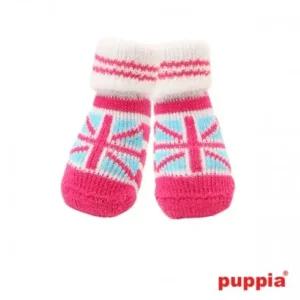 강아지 고양이 퍼피아 유니온 잭 양말 핑크 tVq9+4RsY