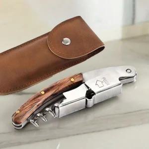 [골드스마일]와인병 오프너 가죽 케이스 포함 소믈리에 도구