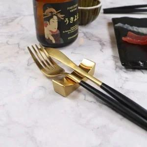 [골드스마일]골드 스테인리스 젓가락 숟가락 받침대 식탁용 엔틱 빈티지 디자인