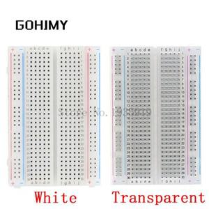 미니 브레드 보드 및 400 홀 투명 흰색, DIY 전자 실험 범용 PCB, GOHJMY, 8.5cm x