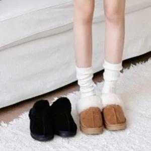 [다잇템] 여성 소프트 퍼 라이닝 FW 슬리퍼 세무 뮬