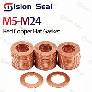 보트 레드 황동 구리 크러시 실링 와셔, M5, 플랫 도장 개스킷 심 패드, 메손 DIN7603
