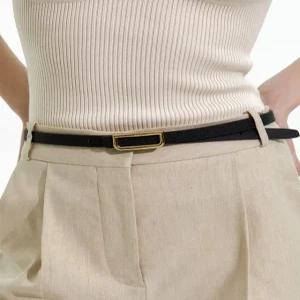 닥스 액세서리 26SS [여성벨트][D Symbol] 블랙 골드 D버클 소가죽 여성벨트 DBBE6E805BK