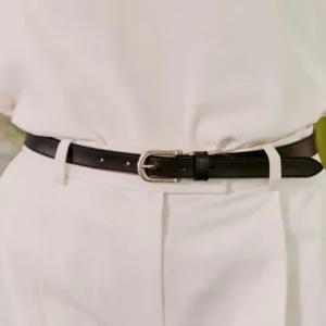 닥스 액세서리 26SS [여성벨트] 블랙 슬림 무광버클 소가죽 비조 여성벨트 DBBE6E741BK