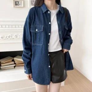 [다잇템] 여성 진 키치무드 빅사이즈 더블포켓 셔츠_23822561_588872