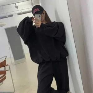 [다잇템] 여성 민무늬 스트리트 맨투맨 박시 색상 팬츠 스타일 세트_23822564_588872