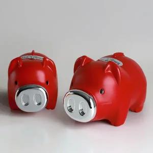 [셀러에이드]판촉홍보 레트로 레드돼지 잔돈 동전저금통 21cm 24cm 귀여운저금통