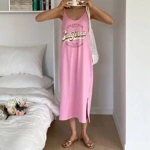 [에이치플러스몰]빅사이즈 캘니 루즈핏 민소매 롱원피스