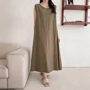 [에이치플러스몰]빅사이즈 민소매 롱원피스 원마일룩 여름