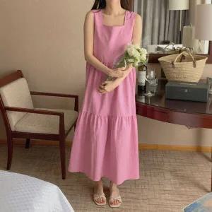 [에이치플러스몰]빅사이즈 스퀘어넥 임산부 민소매원피스