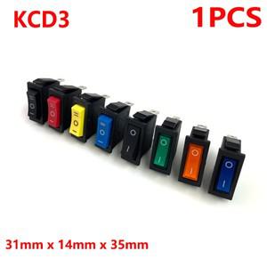 라이트 전원 스위치 포함 KCD3 AC 2/3 핀 SPDT ON-OFF-ON 3 보트 로커 10A 250V 5 개/로트