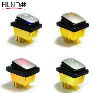 LED 포함 밀폐형 방수 로커 스위치 실버 페인팅 30A 250V 16A 4 핀 t85 12V 110V 380V