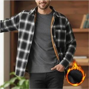 [라일리의류] Rly 남성 기모남방 체크패턴 셔츠 빅사이즈 겨울 남방