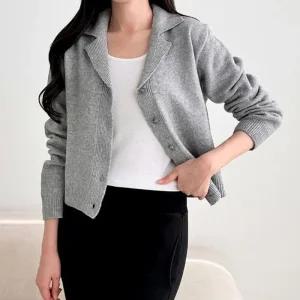 [라일리여성의류] Rly 여성 카라 디자인 부드러운 울니트 간절기 아우터