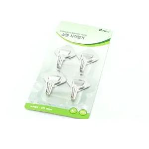 우일-스텐사각행가 - 3EA 도어훅 부착행거 접착행거 부착식행거 미니행거