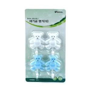 우일 애기곰 행가 대 3EA 도어훅 부착행거 접착행거 부착식행거 미니행거