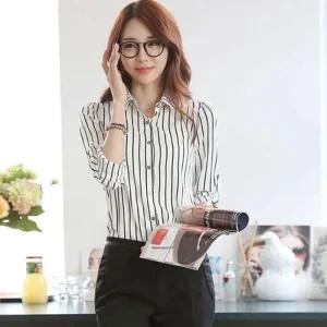 [라일리여성의류] Rly 여성 클래식 스트라이프 셔츠 여자 루즈핏 남방