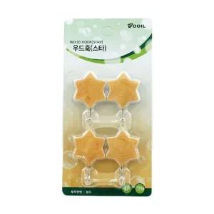 우일 우드훅 스타 행가 3EA 도어훅 부착행거 접착행거 부착식행거 미니행거