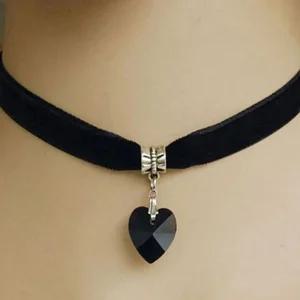 [라일리쥬얼리] Rly 하트초커 큐빅 블랙 초커 레이스초커 초커목걸이