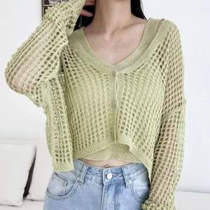 [라일리여성의류] Rly 2색 여자 여성 세트 나시티 가디건 크롭 니트티