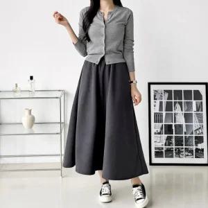 [라일리여성의류] Rly A라인 롱스커트 하이웨스트 플레어 데일리 여리핏